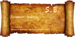 Sommer Bence névjegykártya